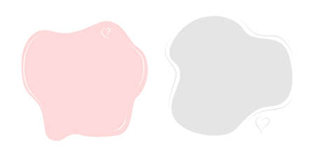 Set of vector frames for text with hearts. Templates for congratulatory inscriptions with hearts. Place for text congratulationsのイラスト素材
