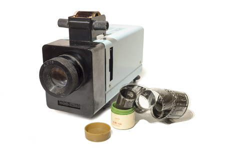 Slide projector and 35 mm filmの写真素材