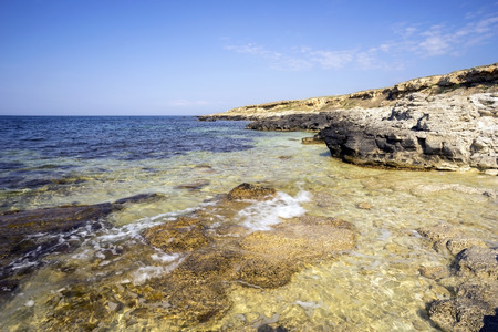 The coastline of the Peninsula Tarhankut, Crimea, Russia.の写真素材