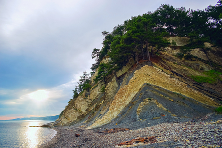 The coast with beautiful cliffs. Russia , Bukhta Inalの写真素材