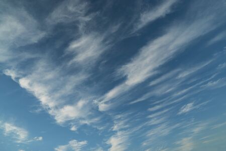 Feather clouds in the blue sky during the day