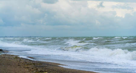 Big waves on the Black Sea. A storm off the coast of Yevpatoria .Crimeaの写真素材