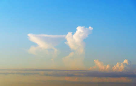 Clouds at sunset in the form of a rider. Yevpatoria, Crimeaの写真素材