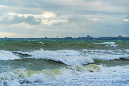 Big waves on the Black Sea. A storm off the coast of Yevpatoria .Crimea