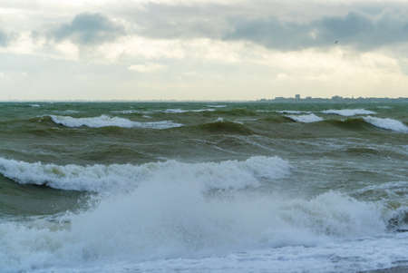 Big waves on the Black Sea. A storm off the coast of Yevpatoria .Crimea