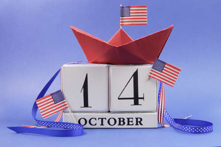 USA holiday, Happy Columbus Day, for the second Monday in October, 14 October, celebration Save the...