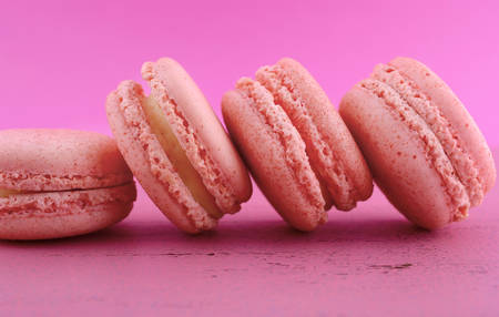 Strawberry flavor macaroons.の写真素材