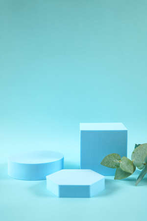 Cosmetic Product Stand Podium Mockup backgroundの写真素材