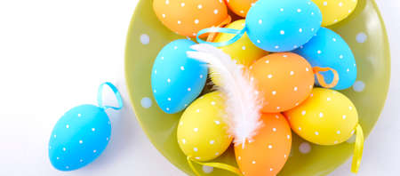 Bright Color Easter Eggsの写真素材