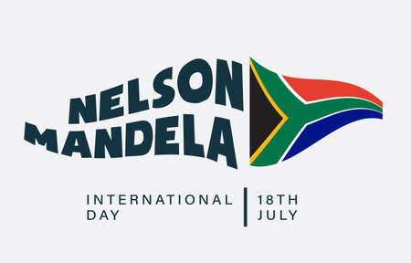 International Nelson Mandela Day, 18th July, flag effect, poster, illustration vectorのイラスト素材
