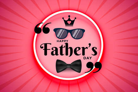 Happy father's day greeting, celebration card with specs and crown, poster vector illustrationのイラスト素材