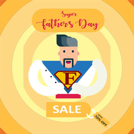 Father's Day, super father, super sale banner, vector illustrationのイラスト素材
