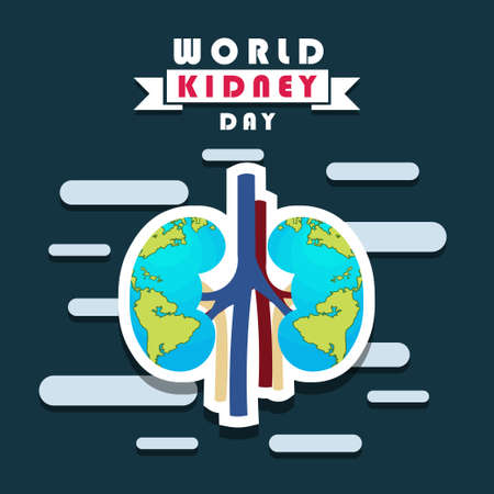 World Kidney Day healthcare poster vector illustration, stock photoのイラスト素材