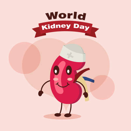 World kidney day festive greeting poster, doctor stock illustration vectorのイラスト素材