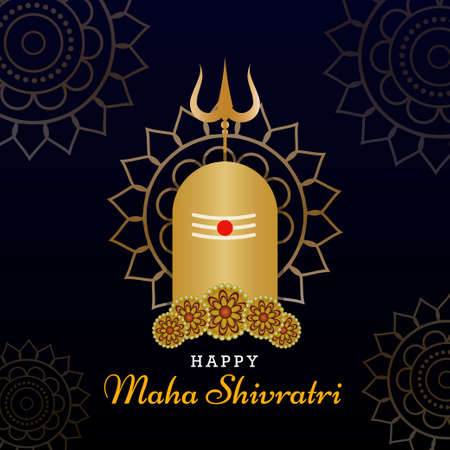 Happy Maha Shivratri greeting poster vectorのイラスト素材