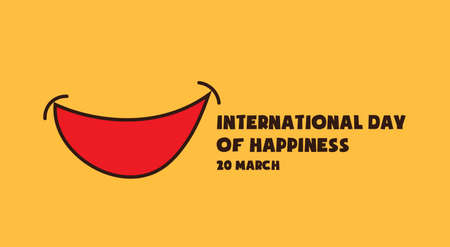 International day of happiness poster, smile banner, illustration vectorのイラスト素材