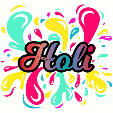 Happy Holi poster color vector illustratiobannerのイラスト素材