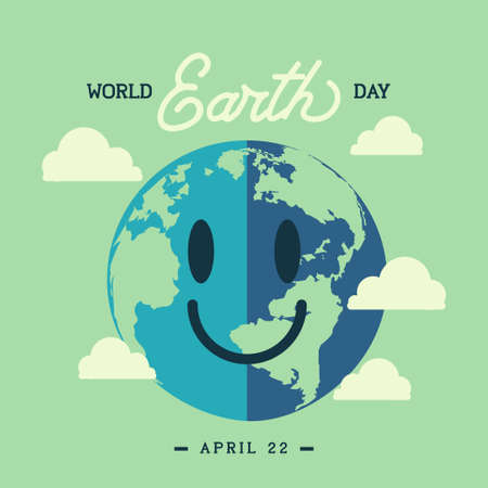 World Earth Day Poster, April 22 flat illustration vector bannerのイラスト素材