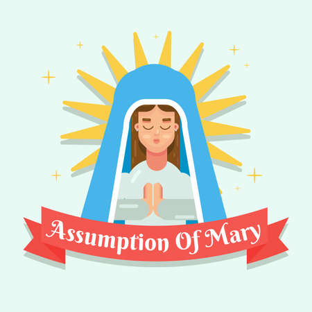 Assumption of Mary day vector illustration designのイラスト素材