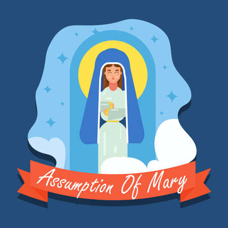 Assumption of Mary virgin day vector designのイラスト素材