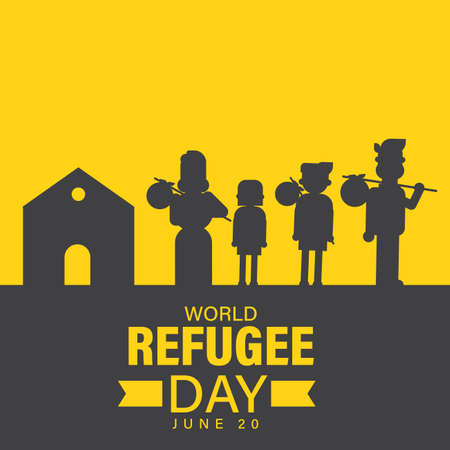 World Refugee Day June 20 Vector Illustration. Suitable for Greeting Card, Poster and Banner designのイラスト素材