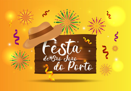 Festa Junina Sao Joao festival party celebration background template vector poster design banner conceptのイラスト素材