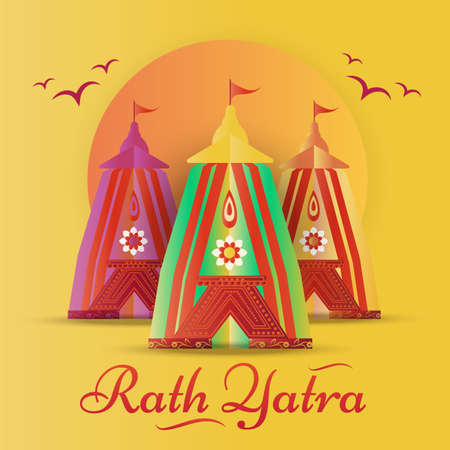 Creative jagannath rath yatra festival traditional banner design template Vector designのイラスト素材