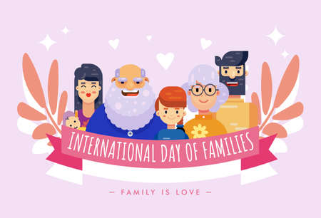 International Day Of Families 15 May family grandparent people cartoon illustration design vector...