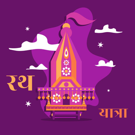 Jagannath rath yatra rathyatra hindu festival traditional banner design template Vector illustration wallpaperのイラスト素材