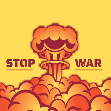 ukraine russia conflict stop war poster bomb blast protest Ukrainian vector design banner templateのイラスト素材