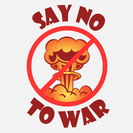 ukraine russia conflict say no to war poster template logo background stop protest vector design artのイラスト素材