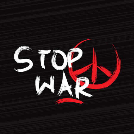 Stop war peace symbol icon logo design poster banner illustration vector backgroundのイラスト素材
