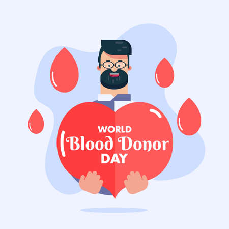 Happy World Blood Donor Day image 14 June man donation poster vector design bannerのイラスト素材