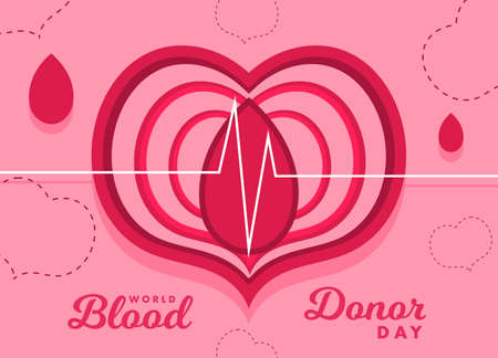 World Blood Donor Day 14 June poster card vector backgroundのイラスト素材