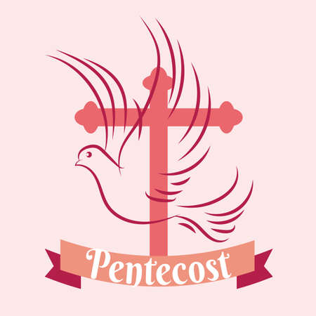 Pentecost Whit Sunday illustration poster vector artのイラスト素材