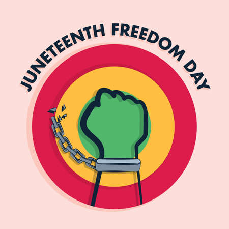 Juneteenth Freedom Day, National Jubilee Emancipation Day, Black Independence Day card vector designのイラスト素材
