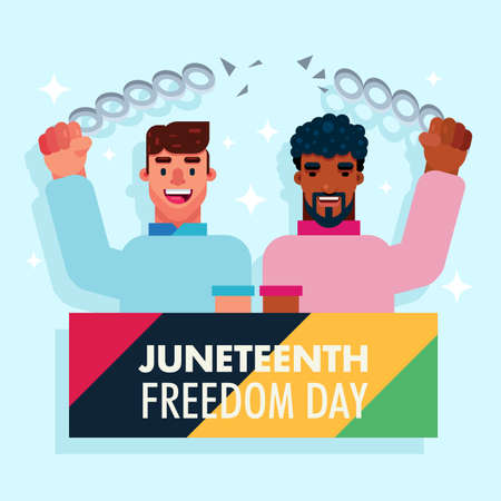 Juneteenth Freedom Day federal holiday celebrating African-American culture poster vector design art