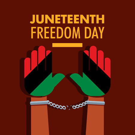 Juneteenth federal holiday, United States commemorating emancipation of enslaved African-Americansのイラスト素材