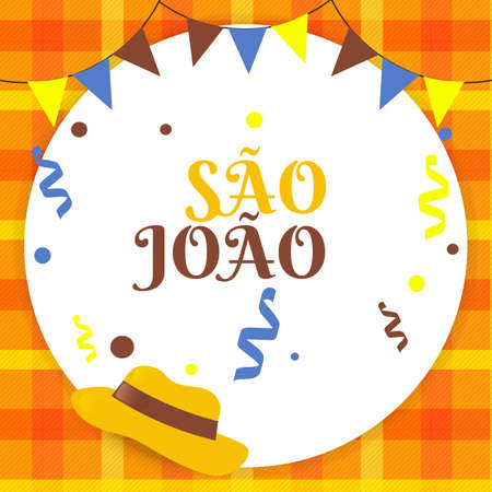 Sao joao brazil festa junina traditional festival party background frame clipart template vectorのイラスト素材