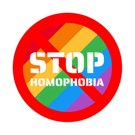 Stop Homophobia 17 may LGBT pride sticker logo symbol vector designのイラスト素材