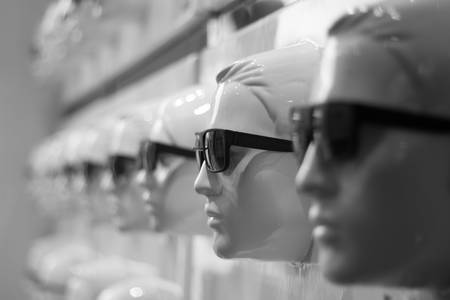 Faces of mannequins with glassesの写真素材