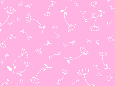 Grass flowers on pink backgroundの写真素材