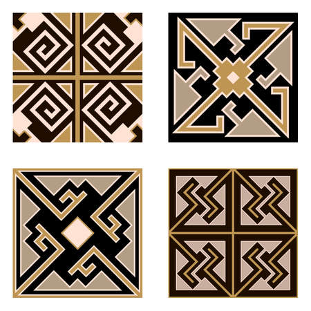 Set of parquet floor  or ceramic tile patterns. Parquetry, laminate, ceramic tiles, seamless pattern, set of textures for home interior design, modern style. Vector illustrationのイラスト素材
