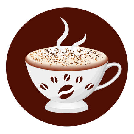 Cappuchino coffee cup icon. Vector illustrationのイラスト素材