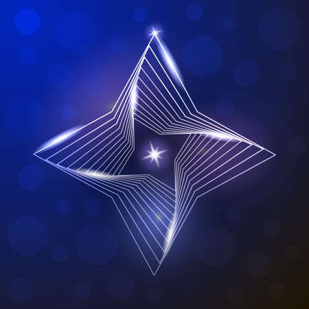 Abstract logo design with neon glowing effect, techno style. Power, energy, technology. Emblem or sign for card, banner business elements. Vector illustrationのイラスト素材