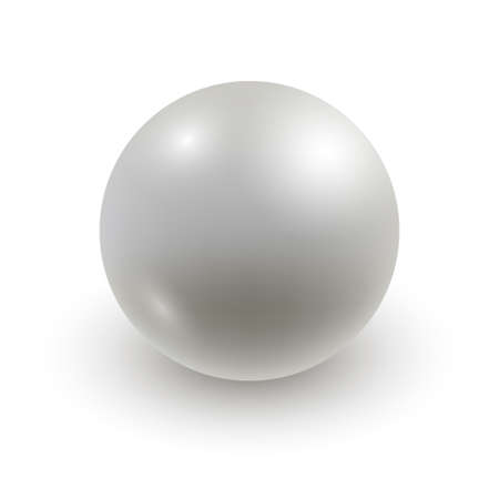Pearl isolated on white background. Vector 3d object, natural gemstone, realistic illustrationのイラスト素材