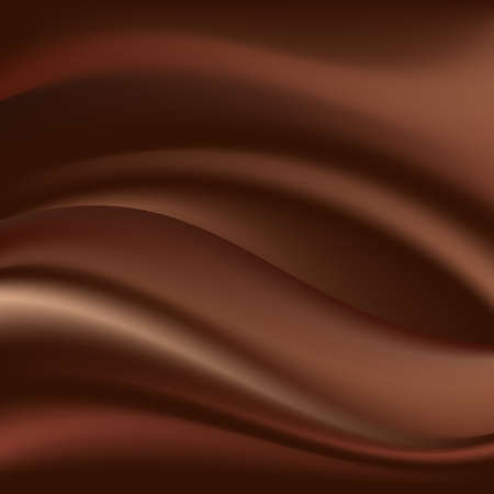 Chocolate wave, abstract background, dark brown color. Vector illustrationのイラスト素材