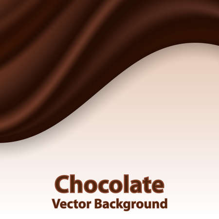 Chocolate wave, abstract background, dark brown color. Vector illustrationのイラスト素材