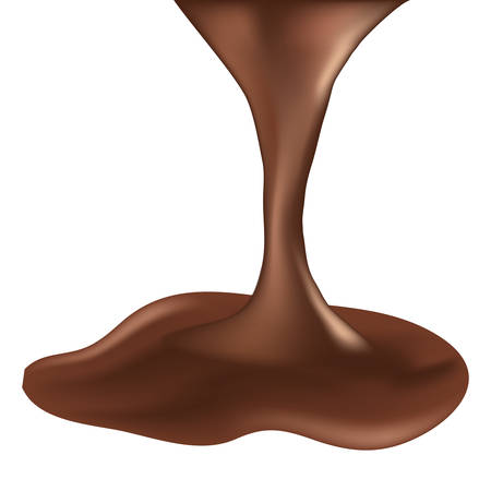 Chocolate splash isolated.  liquid flowing swirl. Vector illustrationのイラスト素材