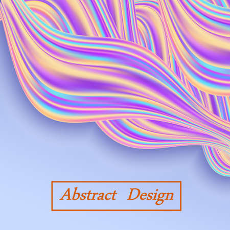 Rainbow wave swirl background, trendy modern design for banner or poster. Color flow, twisted waves. Abstract vector illustrationのイラスト素材